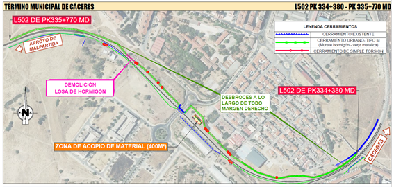 IMATHIA ejecuta nuevos trabajos de cerramiento ferroviario para ADIF en Extremadura